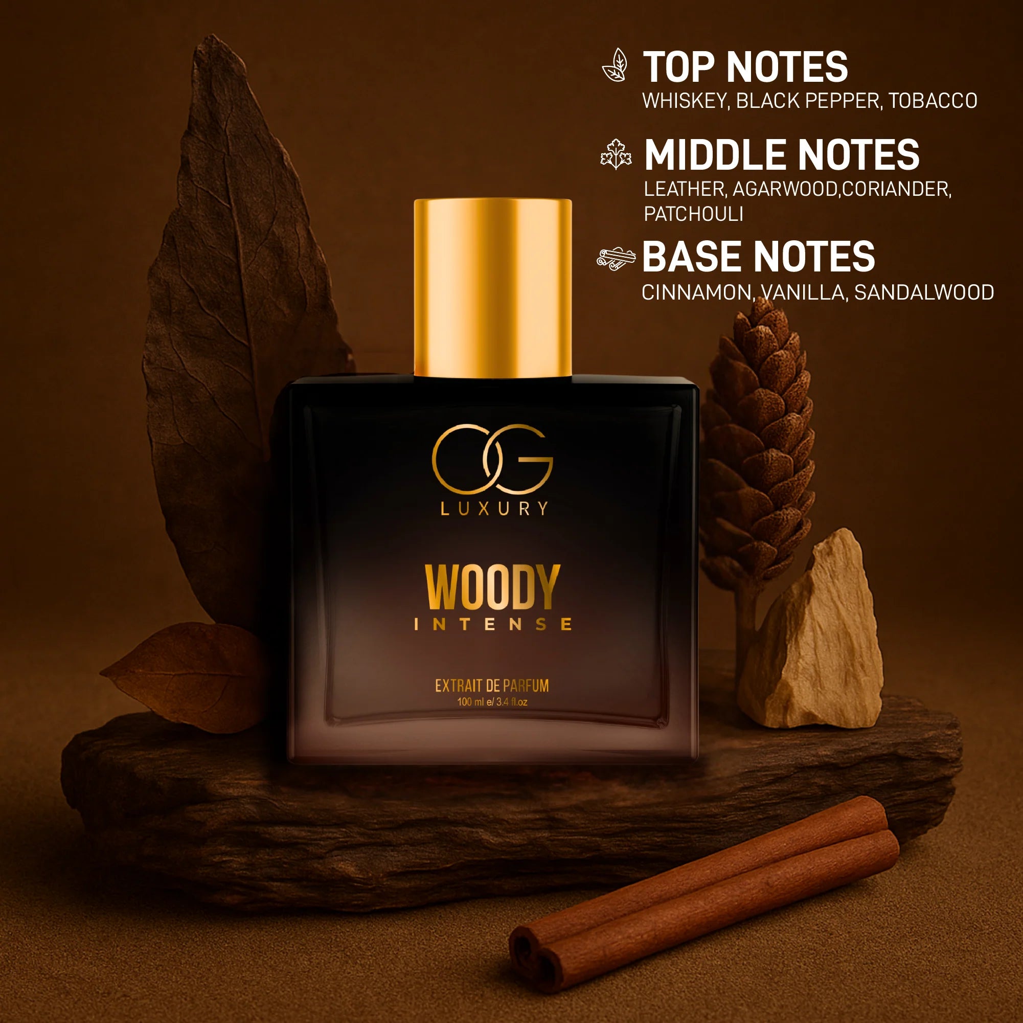OG Luxury Extrait De Parfum Woody Intense – India’s Strongest Perfume with 40% Concentration, 100 ml